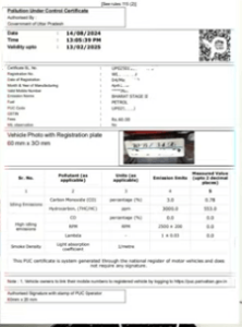 Pollution Certificate Apply Online 2025