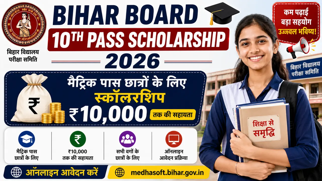 Bihar Board 10th Pass Scholarship 2026