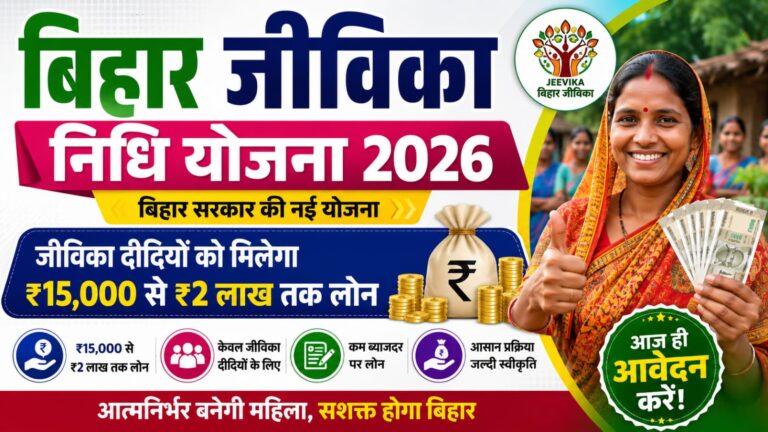 Bihar Jeevika Nidhi Yojana 2026: बिहार सरकार की नई योजना, जीविका दीदियों को मिलेगा ₹15,000 से ₹2 लाख तक लोन Bihar Jeevika Nidhi Yojana 2026