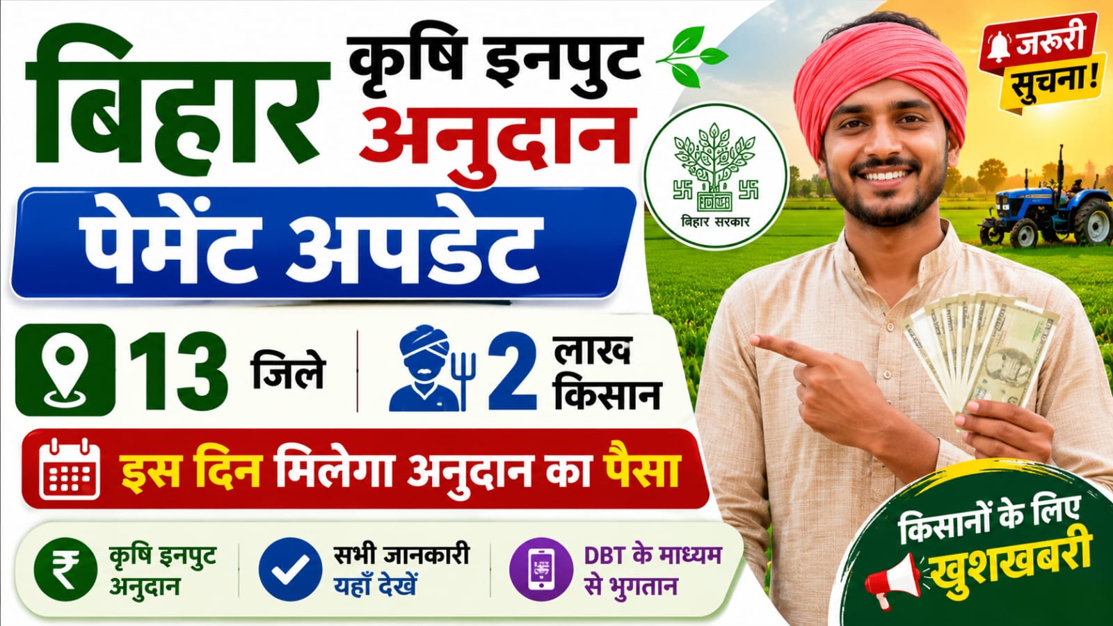 Bihar Krishi Input Anudan Payment Update