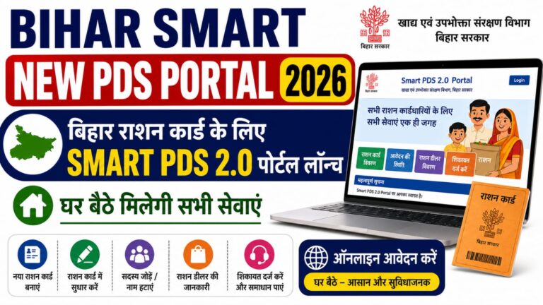 Bihar Smart New PDS Portal 2026: बिहार राशन कार्ड के लिए Smart PDS 2.0 पोर्टल लॉन्च, घर बैठे मिलेगी सभी सेवाएं Bihar Smart New PDS Portal 2026
